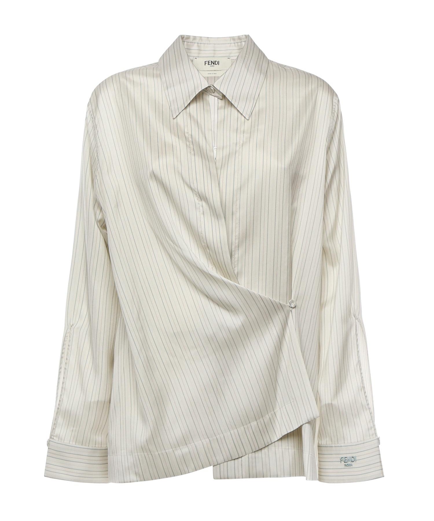 Camicia in seta a righe FS8287 AYNPF1T6E FENDI 