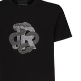 T-shirt con logo strass RMP25481TS BLACK JOHN RICHMOND 