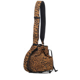 Borsa secchiello a tracolla piccola in suede leopardato 104303 A32AM35Q PINKO 