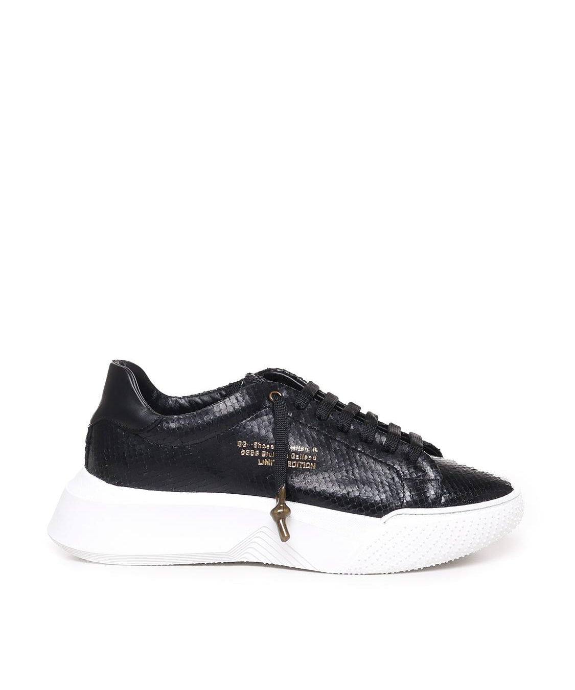 Sneakers Nemesis in nappa con stampa pitone NEMESIS2 PYTHONBLACK GIULIANO GALIANO 