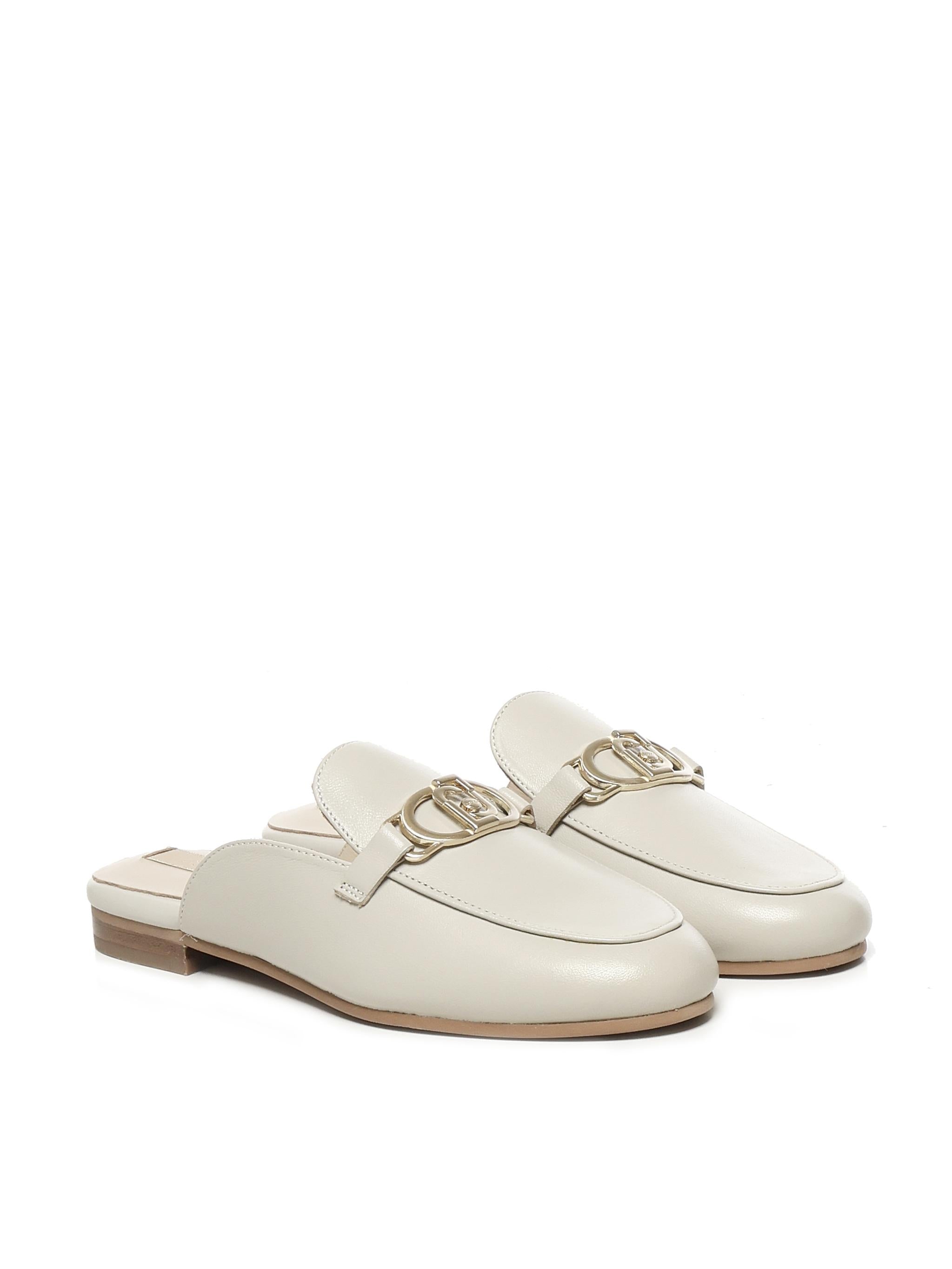 Slippers in pelle con logo SA5035PX460S3625  LIU JO 