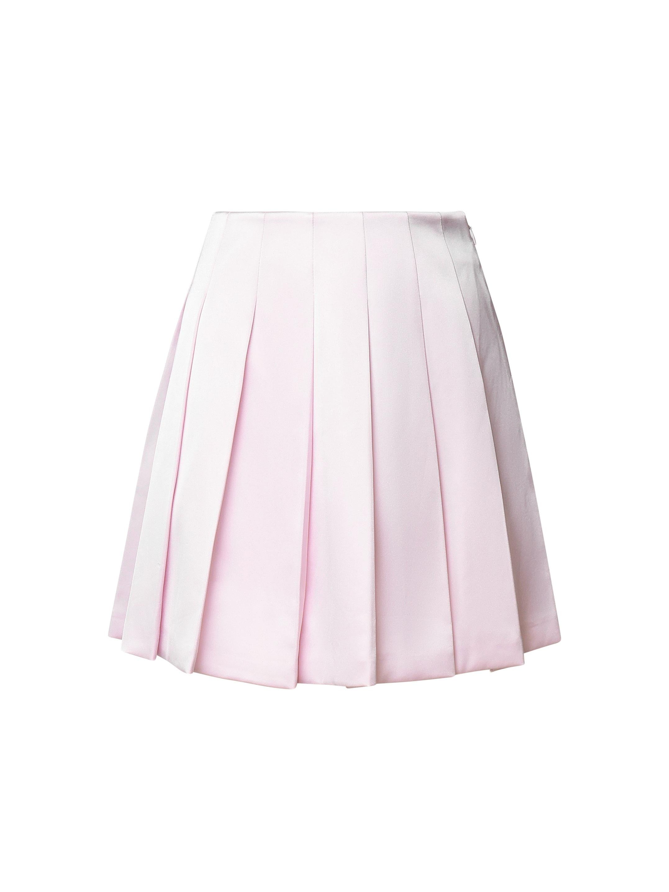 Minigonna in satin con pieghe AW24060SK P SELF-PORTRAIT 