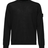Maglia girocollo nero in lana leggera<BR/> K1S155100066 S00FCV0029 STONE ISLAND 