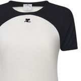 T-shirt Circle Contrast in cotone 325JTS214JS0203 0098 COURREGES 