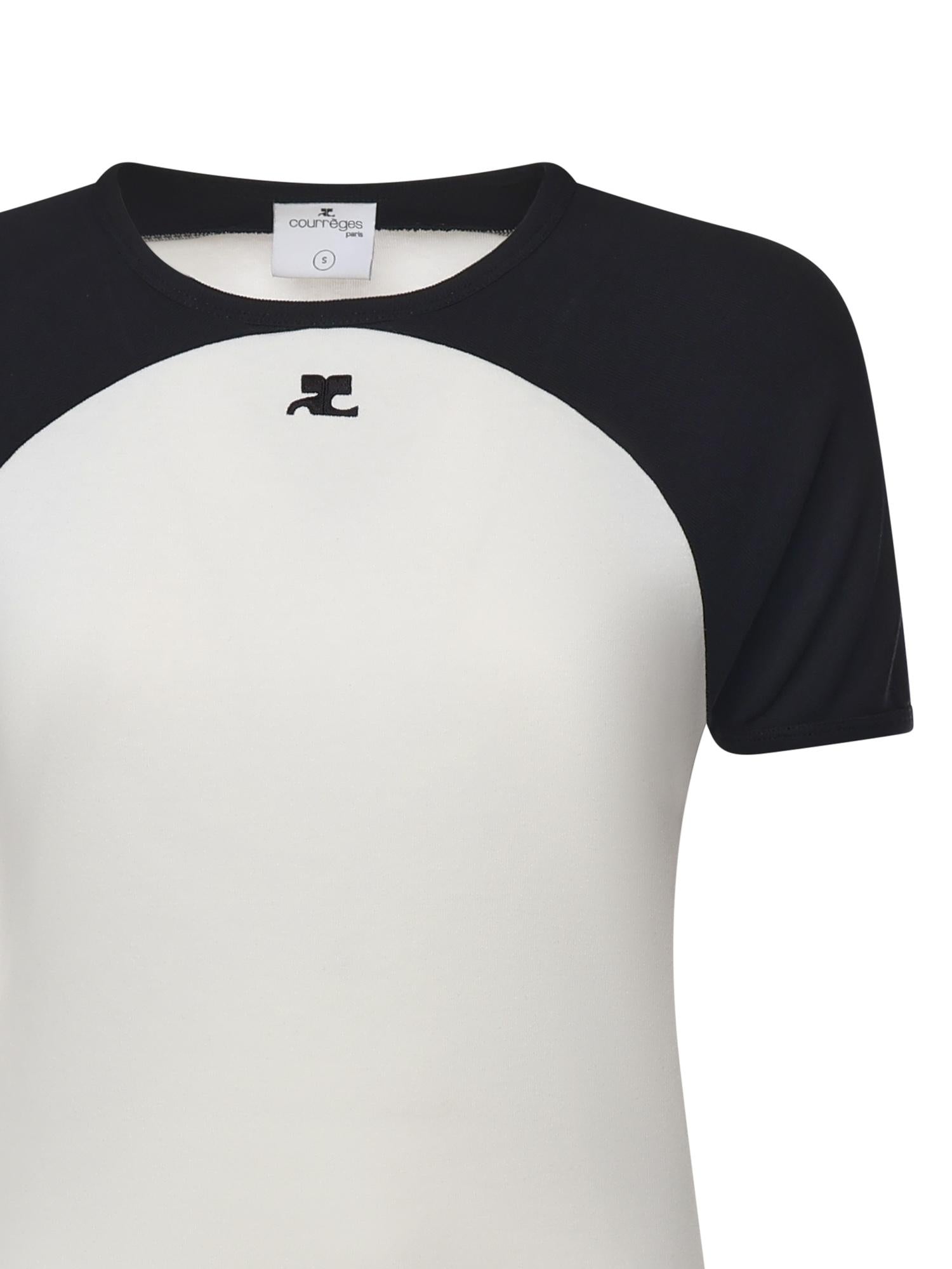 T-shirt Circle Contrast in cotone 325JTS214JS0203 0098 COURREGES 