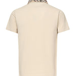 Polo in cotone con colletto Check 8103864 C1740 BURBERRY 