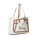 Borsa tote I am responsible 73BS7UH01 RESPONSIBILITY MUSTNATURALE/CUOIO V° 73 