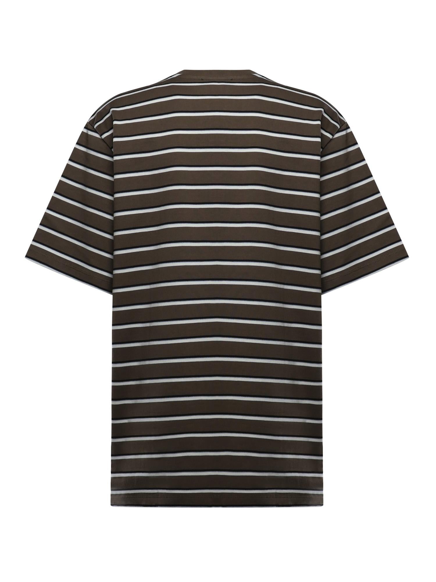 T-shirt in jersey di cotone a righe 115318 2476 ROTATE 