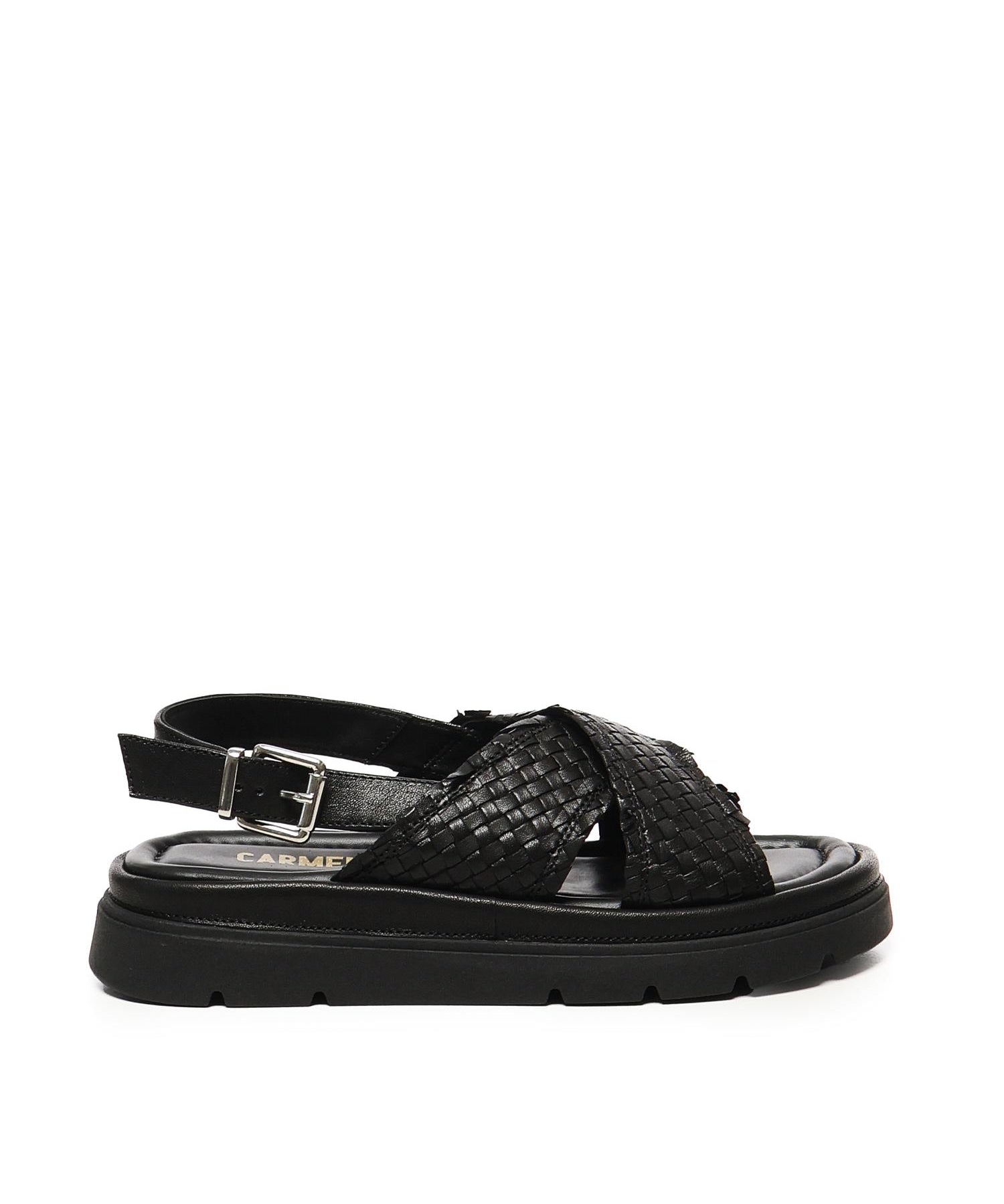 Sandalo flat Thea Tress A55379 NERO CARMENS 