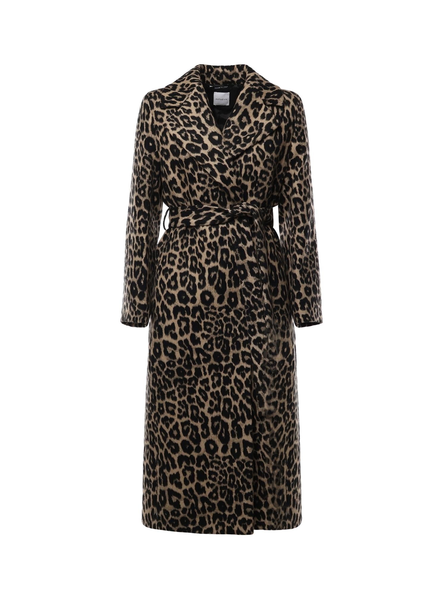 Cappotto lungo con stampa leopardo 26AL202 CAMMELLO ALISHEVA 