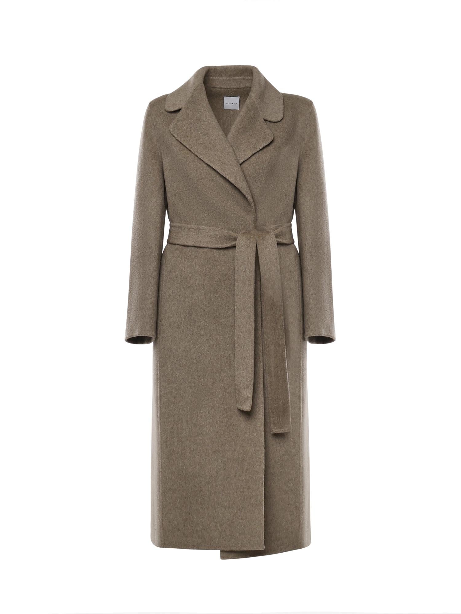 Cappotto lungo in lana 26AL218 BEIGE MELANGE ALISHEVA 