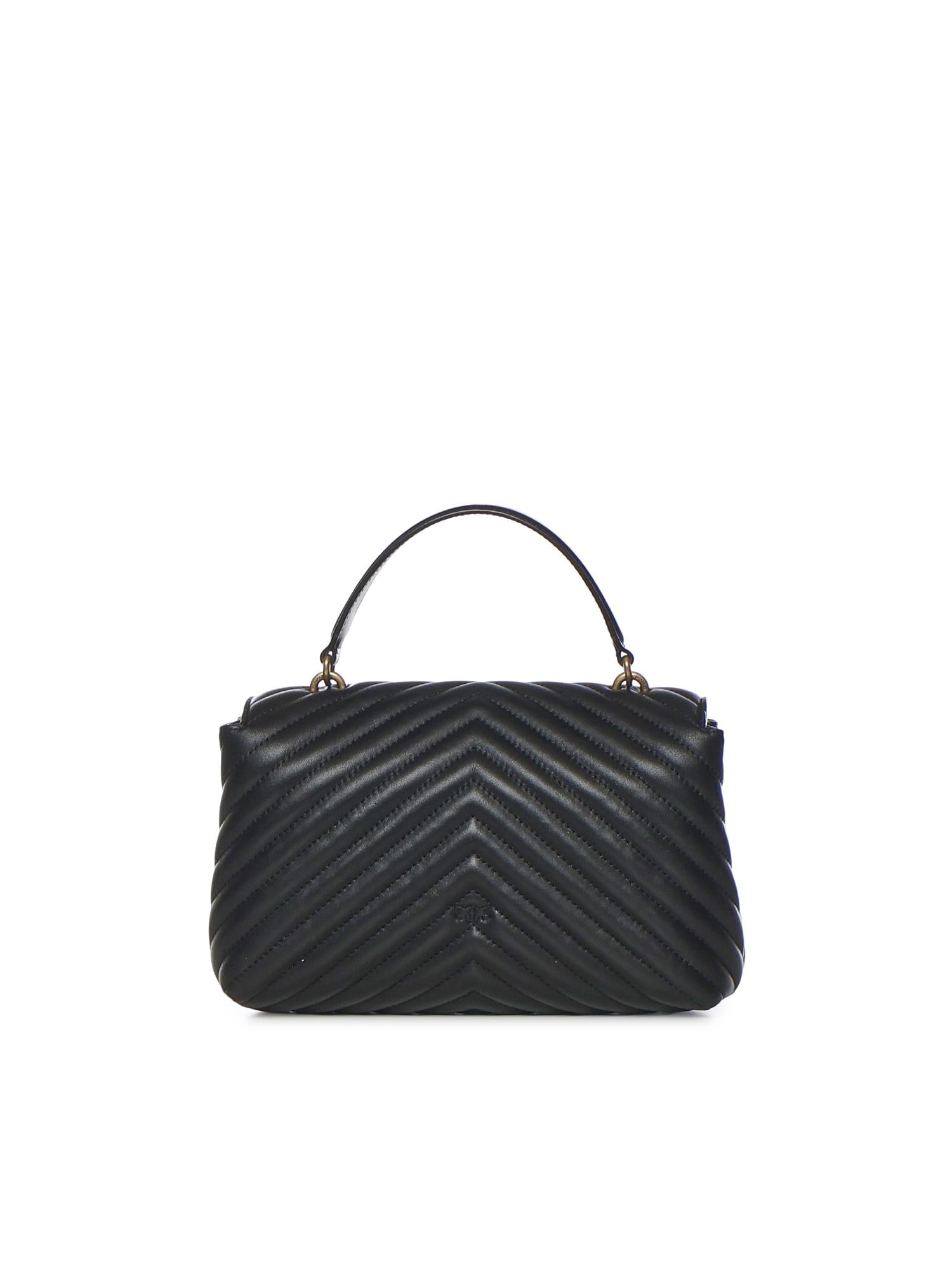 Borsa a mano media Love Bag Puff Chevron in nappa 100043 A0GKZ99Q PINKO 