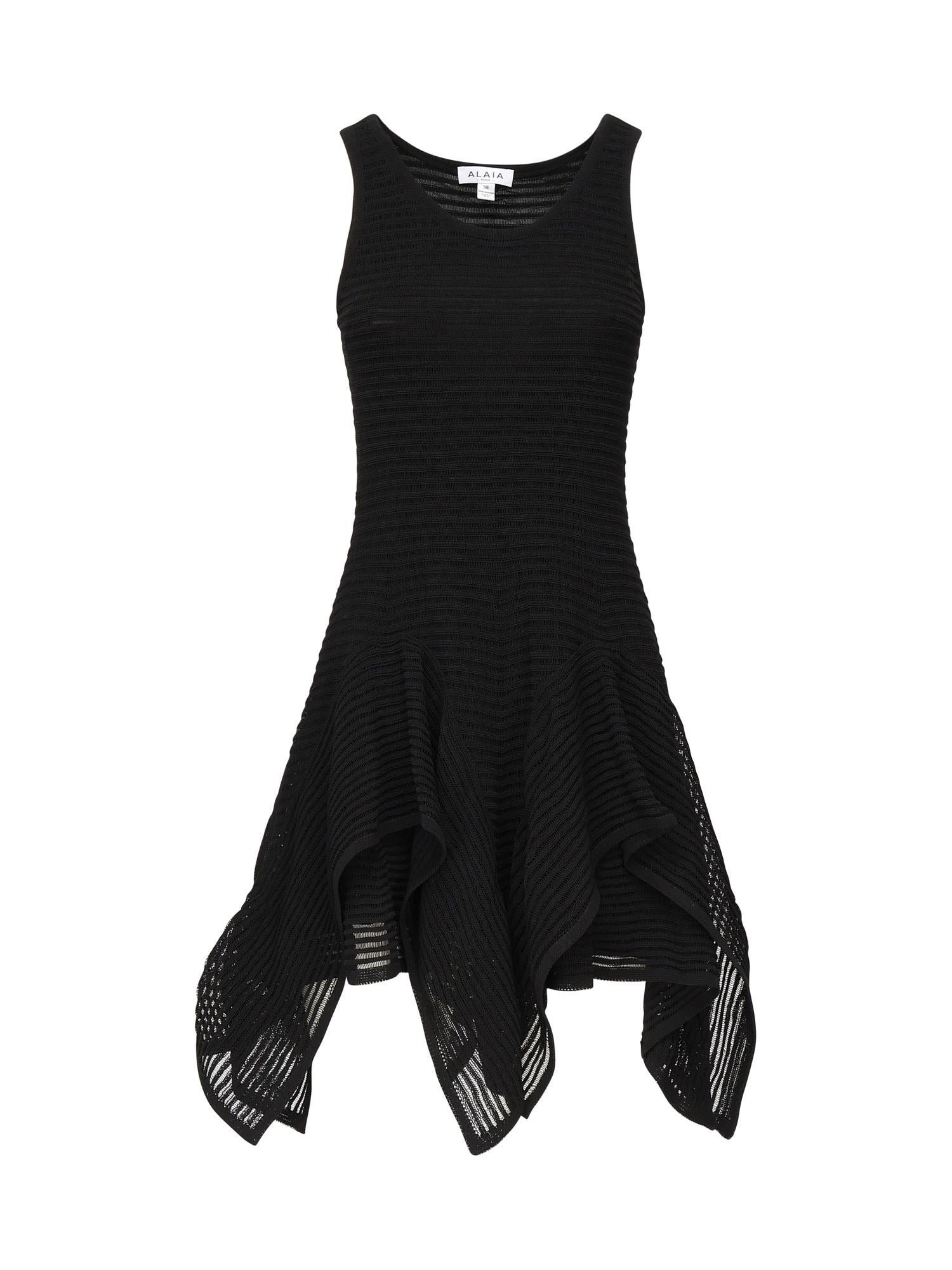 Abito corto con ruche in maglia AA9R2710K074B 995 ALAIA 