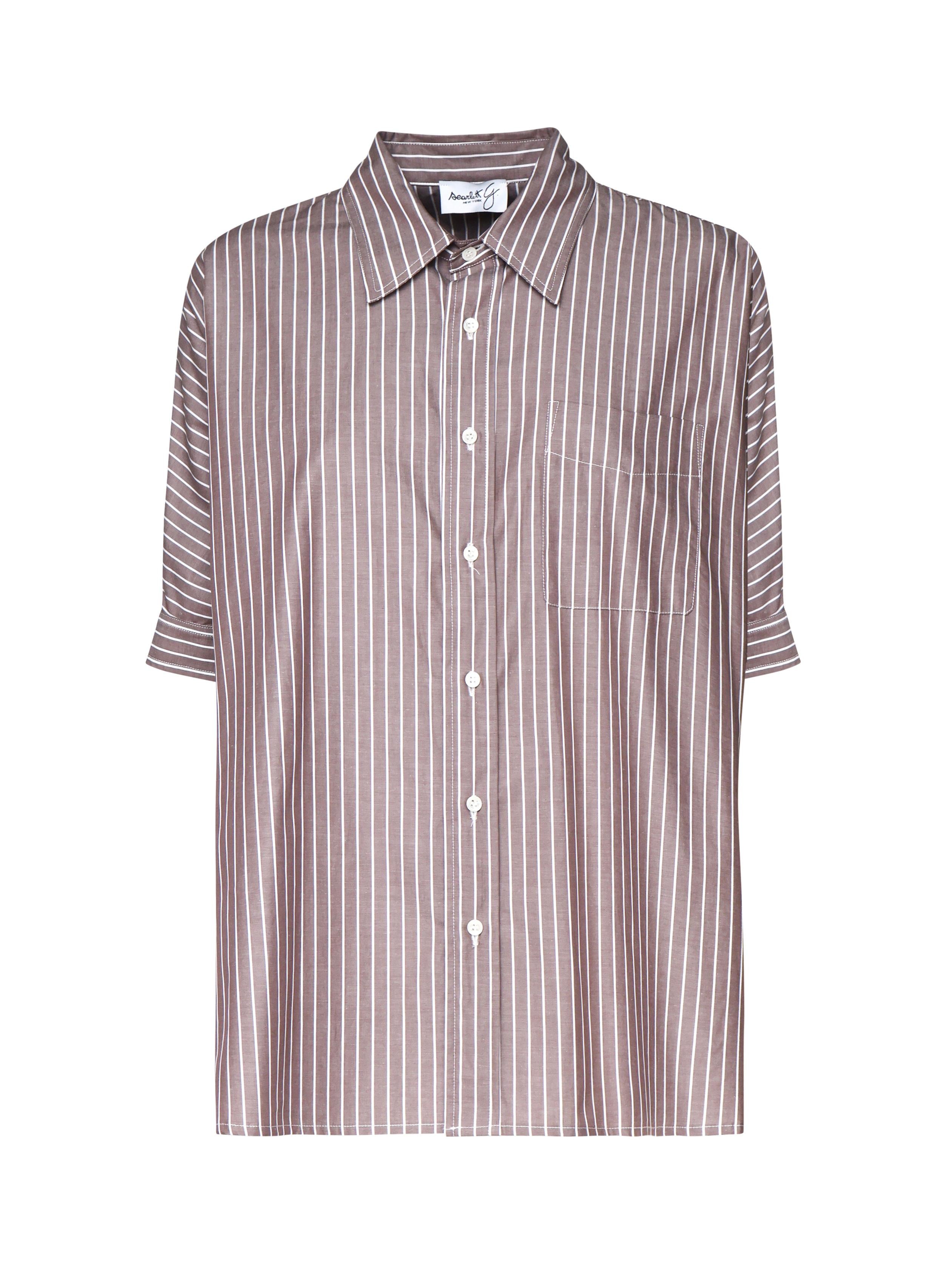 Camicia oxford a mezze maniche 01-4293 41-4088MARRONE SCARLETT G 