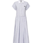 Abito plissé in popeline a righe MF5989 174TF0W3B MIU MIU 