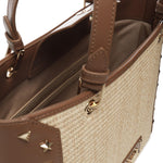 Shopper in rafia con borchie JC4274PP0MKW1 10A LOVE MOSCHINO 