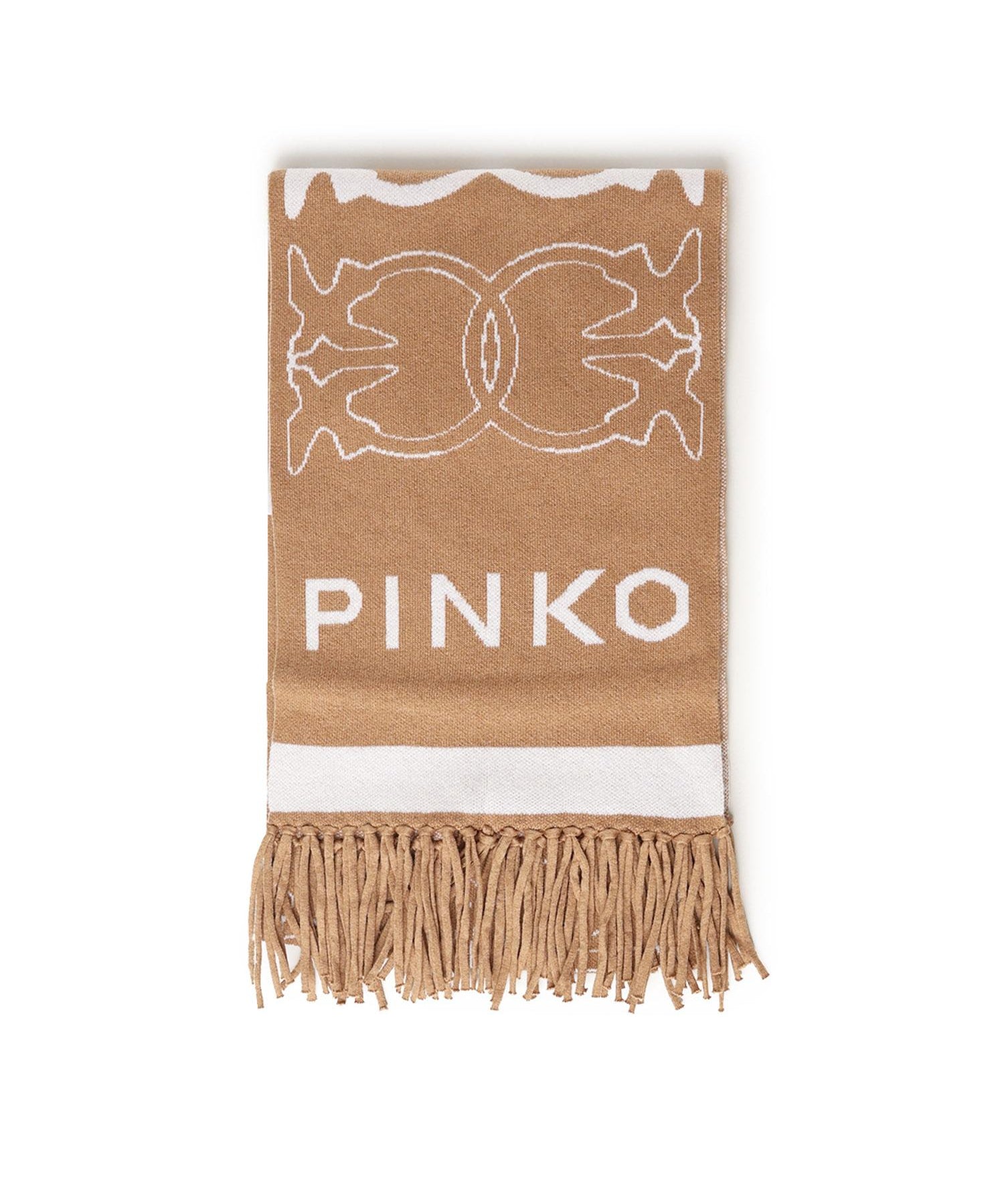 Sciarpa con logo Love Birds jacquard 105992 A2YOMZ2 PINKO 