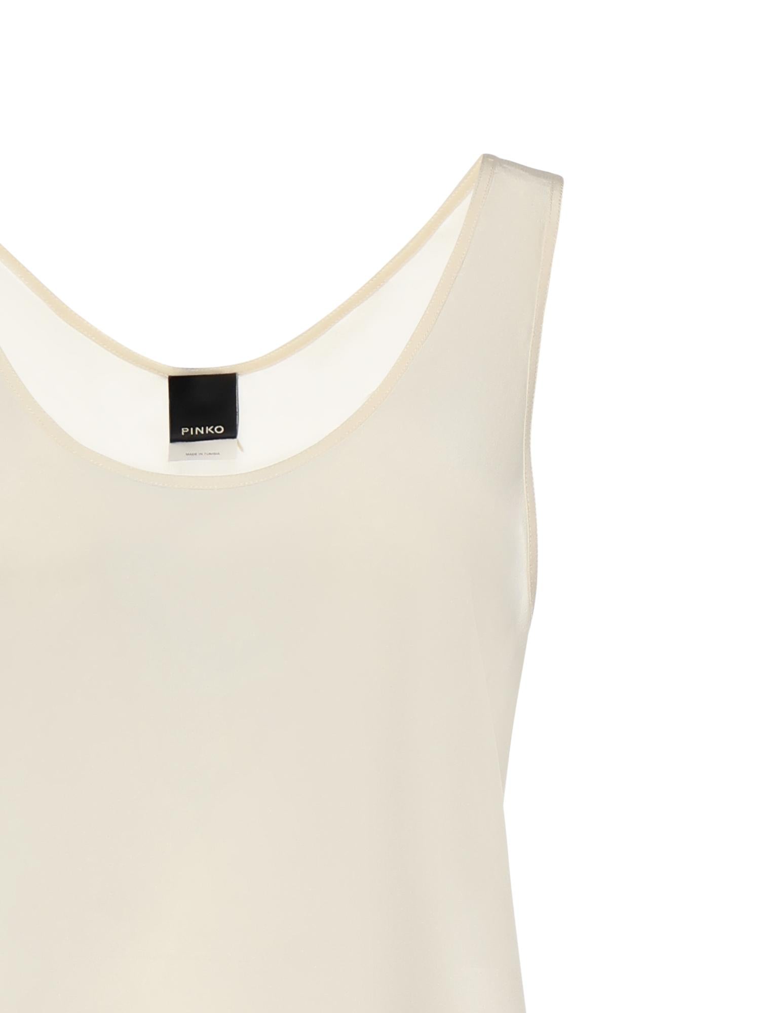 Top a canotta in seta sand wash 104670 A2T7C00 PINKO 