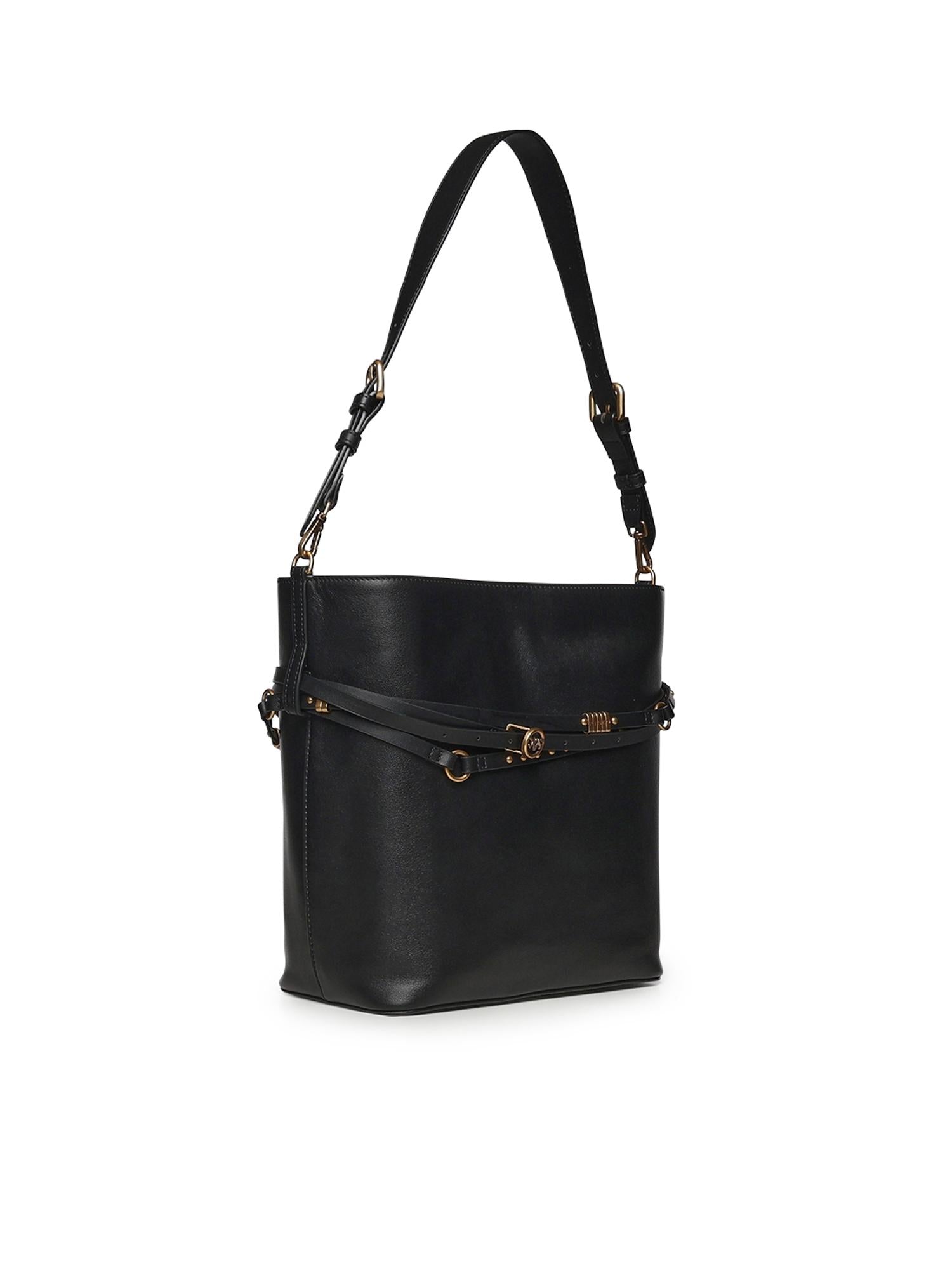 Borsa a spalla media Bucket Belt Bag in pelle 106339 A0QOZ99Q PINKO 