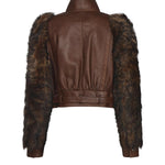 Giacca cropped in pelle CHC25ACV43206 28D CHLOÉ 