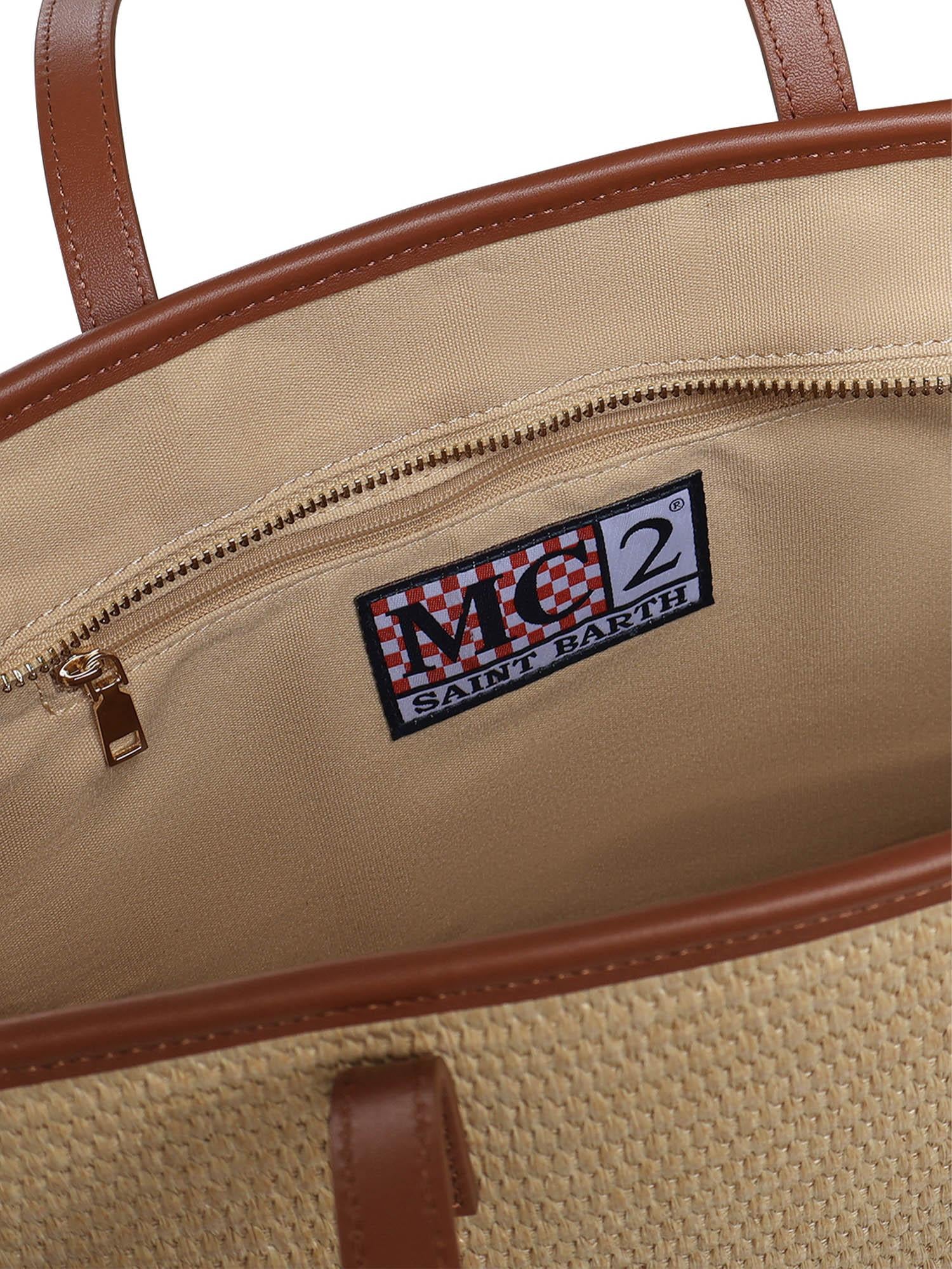 Borsa Vivian Mid Straw effetto raffia con logo VIV0007 00368L MC2 SAINT BARTH 
