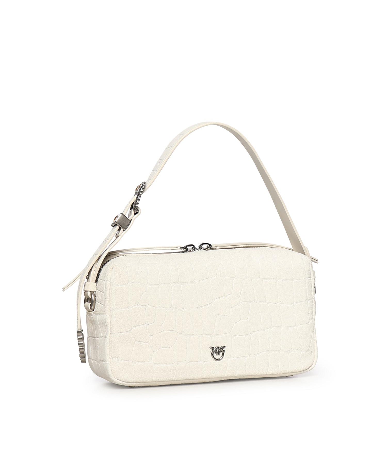 Borsa bauletto a tracolla in pelle stampa coccodrillo 106761 A2YWZ15O PINKO 