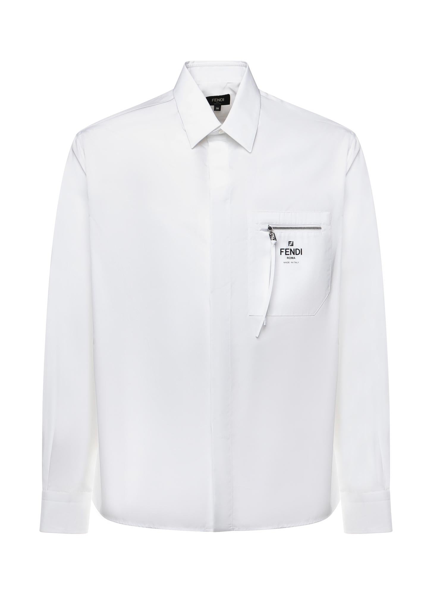 Camicia in cotone con logo FS1098 AN08F0QA0 FENDI 