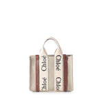 Woody bag piccola in tela di lino CHC22AS397I26 90U CHLOÉ 