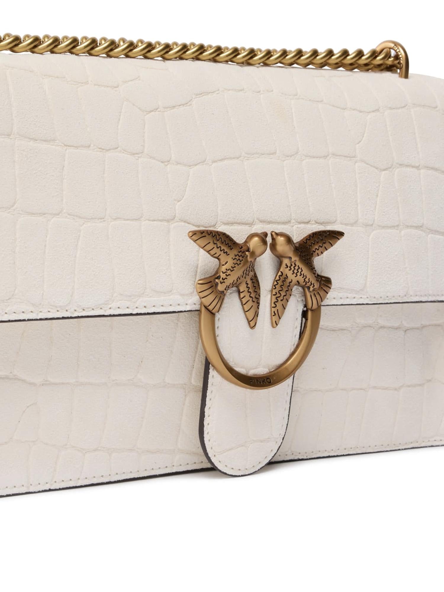 Borsa a tracolla media Love Bag One in pelle stampa coccodrillo 100941 A2YWZ15Q PINKO 