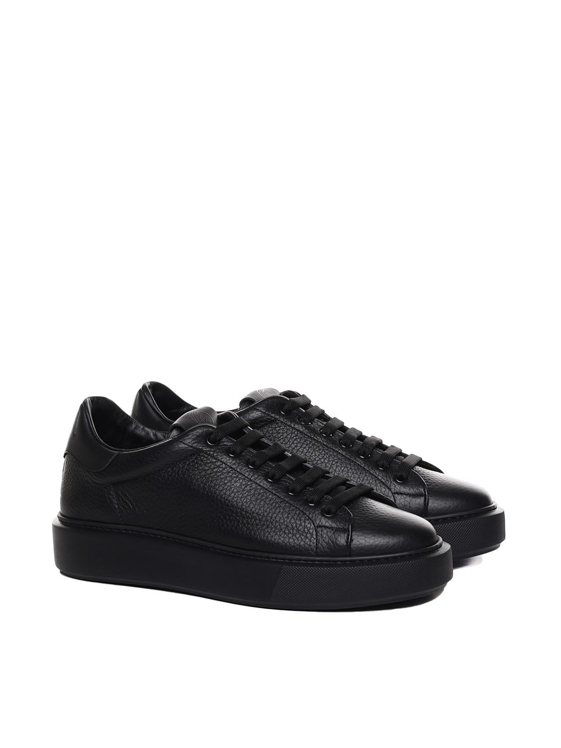 Sneakers Fire1 in pelle<BR/> FIRE 1 TOTALBLACK GIULIANO GALIANO 