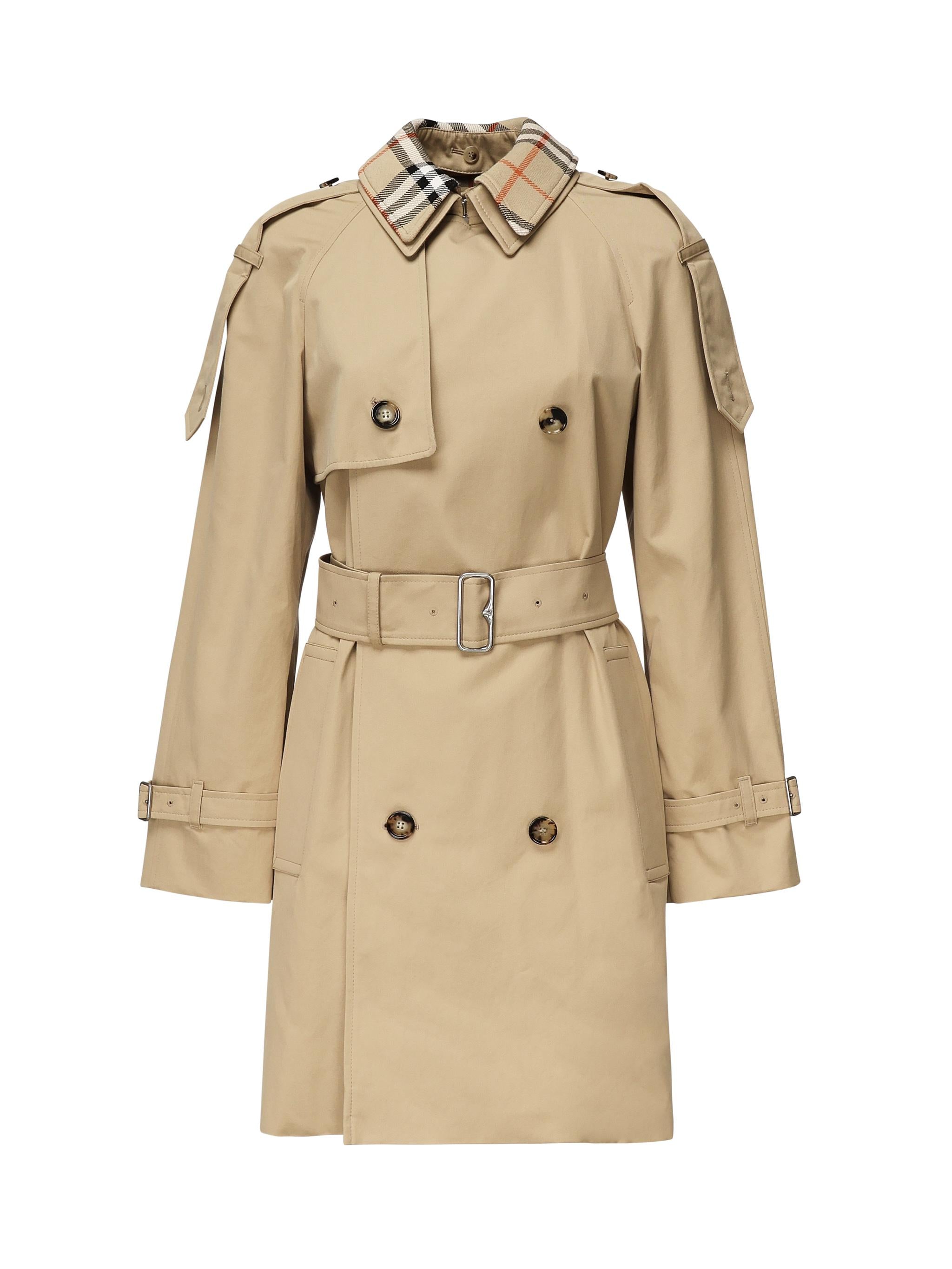Trench corto con collo Check<BR/> 8094940 B8626 BURBERRY 