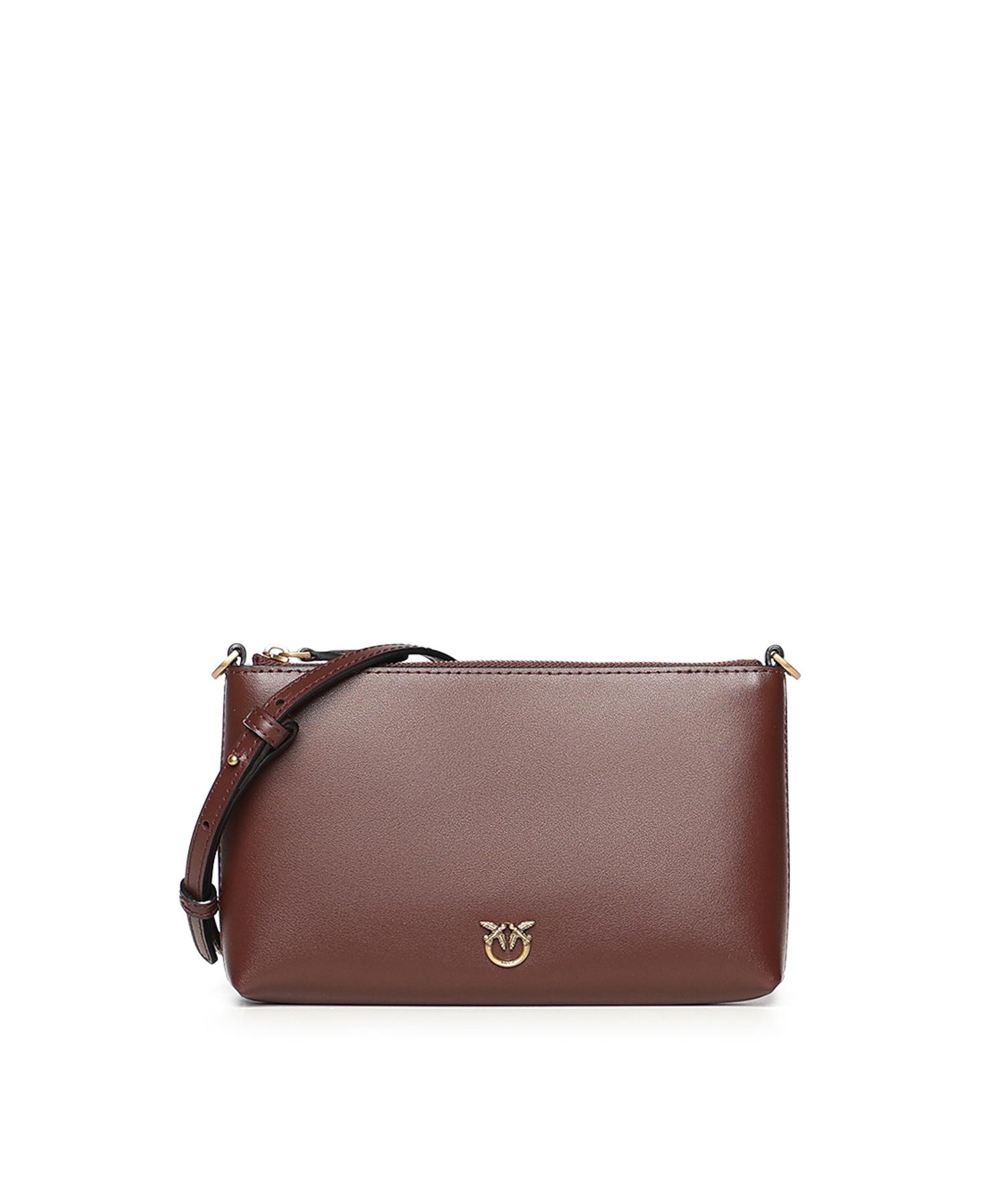 Pochette piatta in pelle con logo Love Birds 104277 A0F1R49Q PINKO 