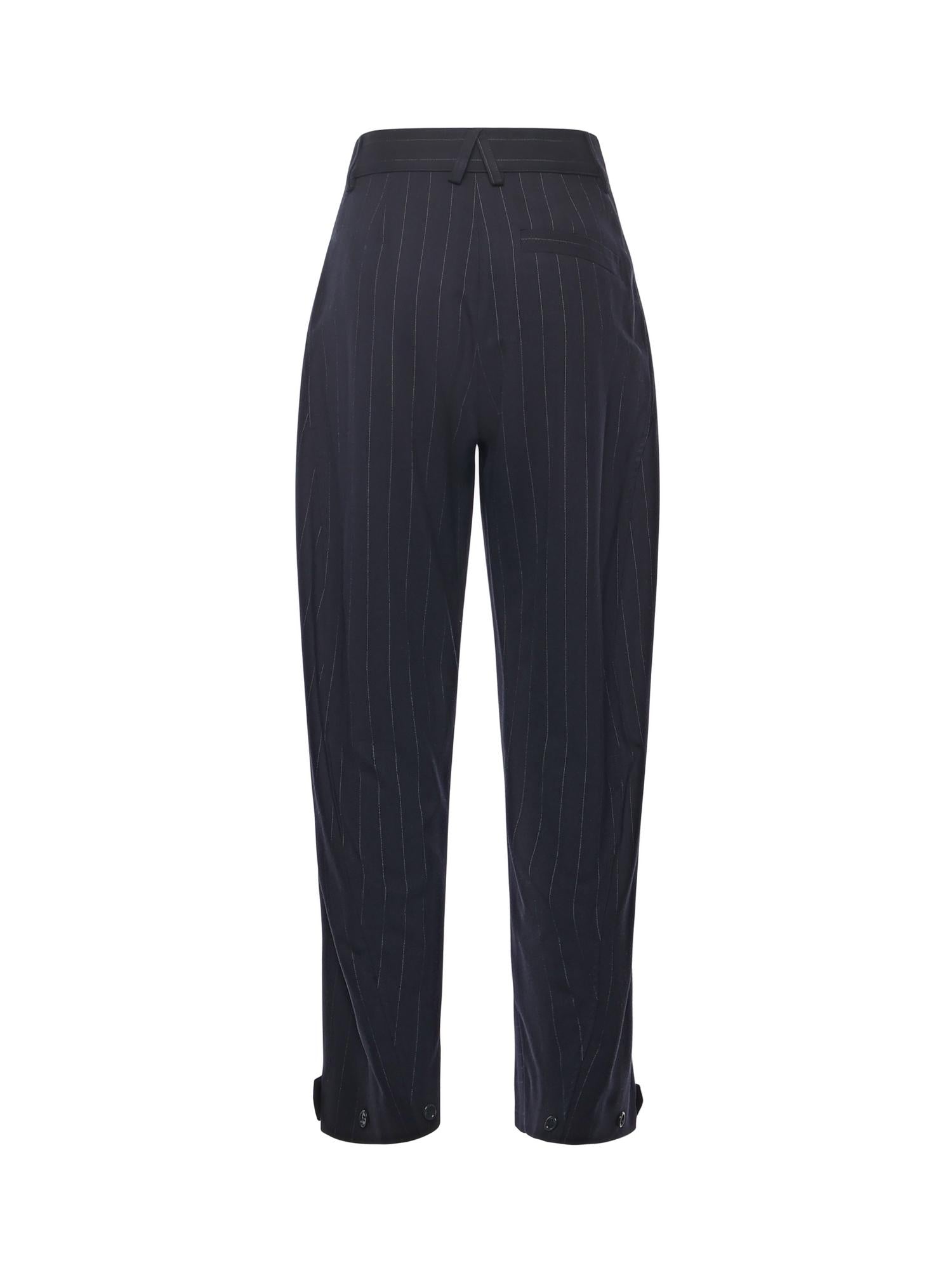Pantaloni gessati a palloncino in lana 105707 A2QYEZ1 PINKO 