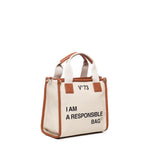 Borsa tote Responsability in canvas 73BS6AF02 RESPONSIBILITY BISNATURALE/CUOIO V° 73 