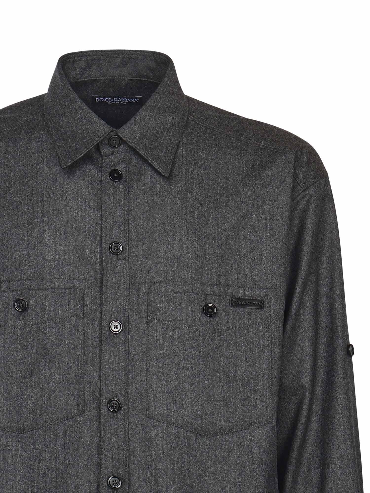 Camicia in stuoia lana mélange G5NI3T FURNCN0141 DOLCE & GABBANA 