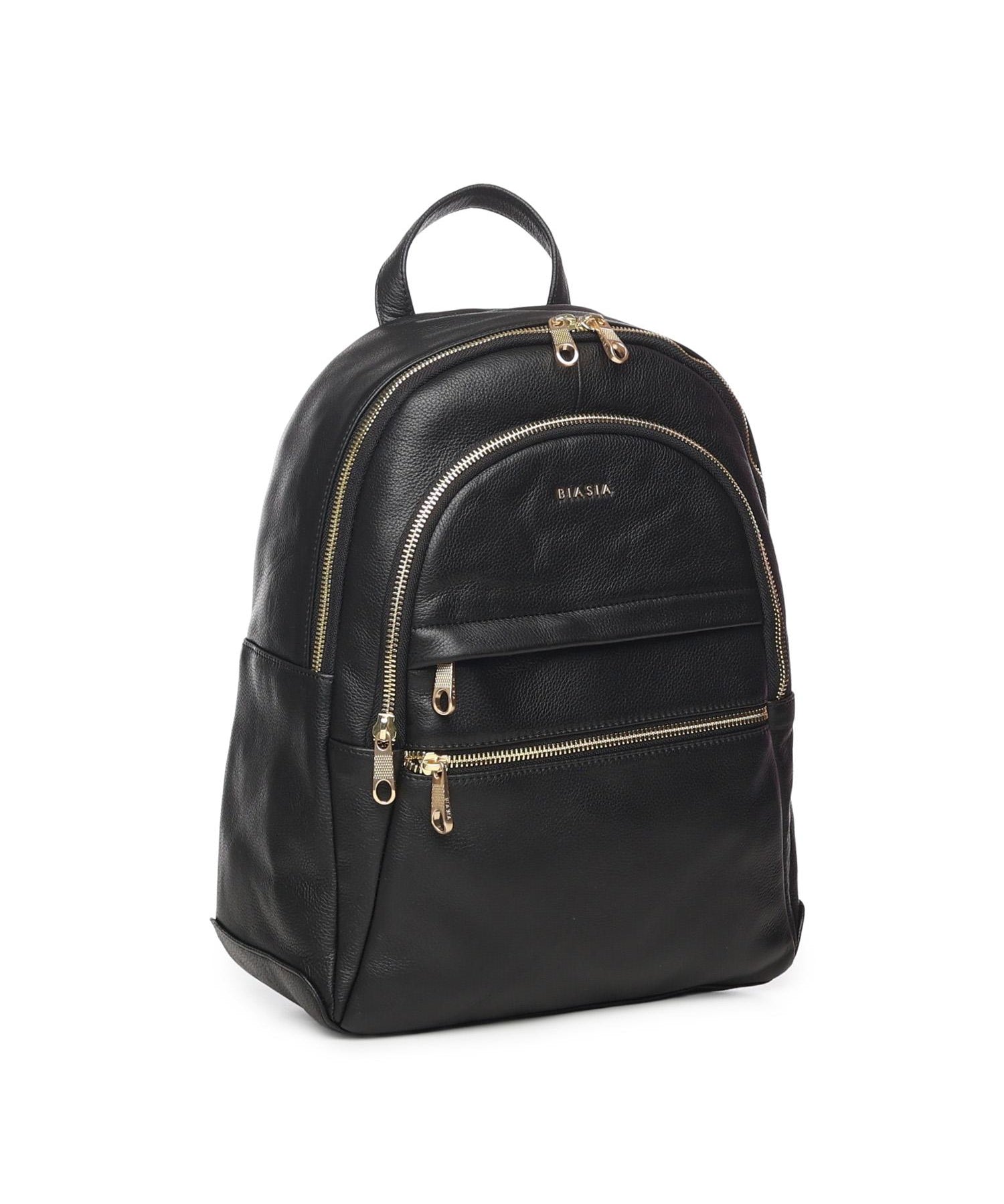 Zaino in pelle con logo BIBP9E504 NERO BIASIA 