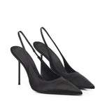 Slingback Lidia in raso PX913XTSAT BLACK PARIS TEXAS 
