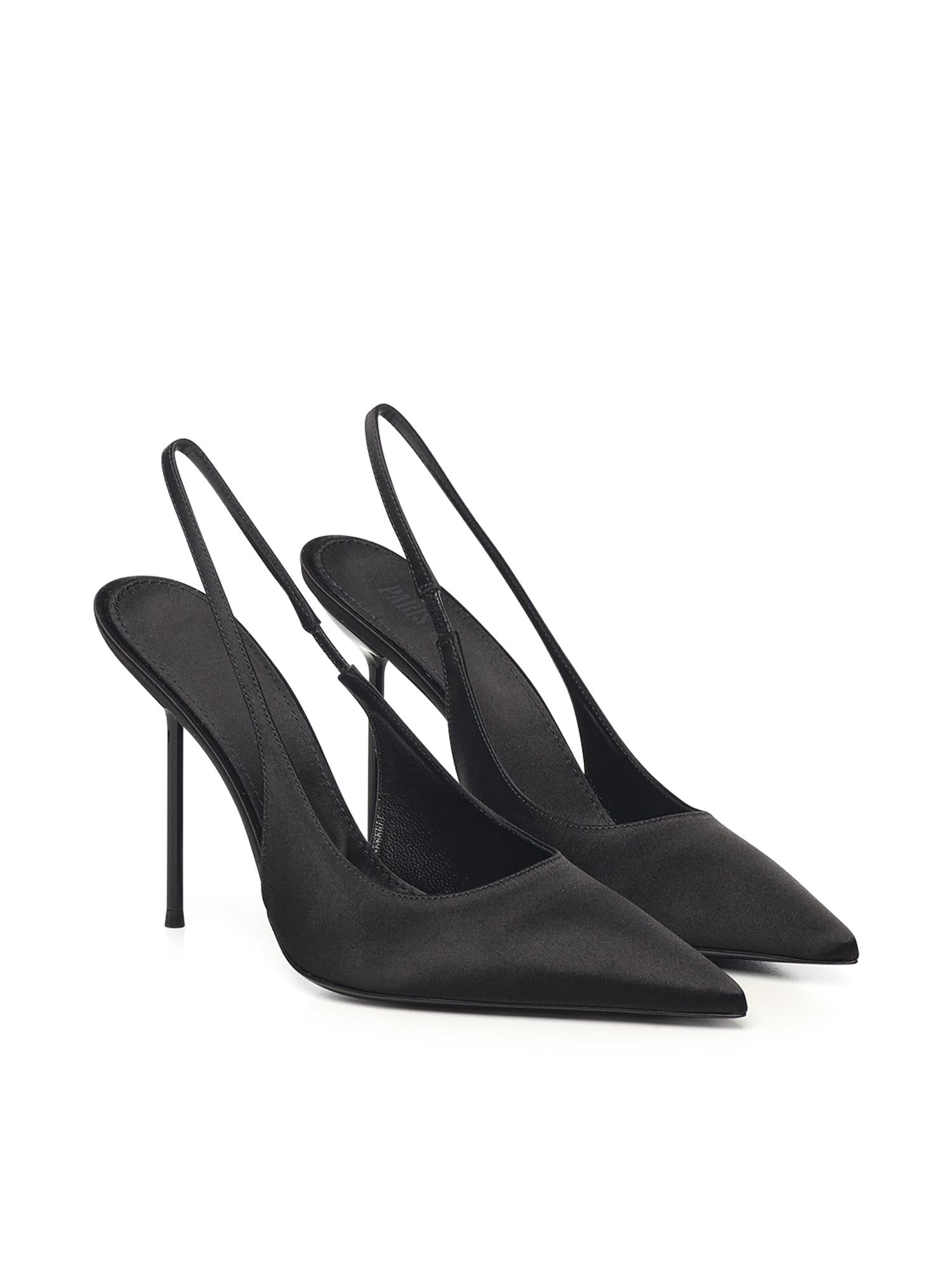 Slingback Lidia in raso PX913XTSAT BLACK PARIS TEXAS 