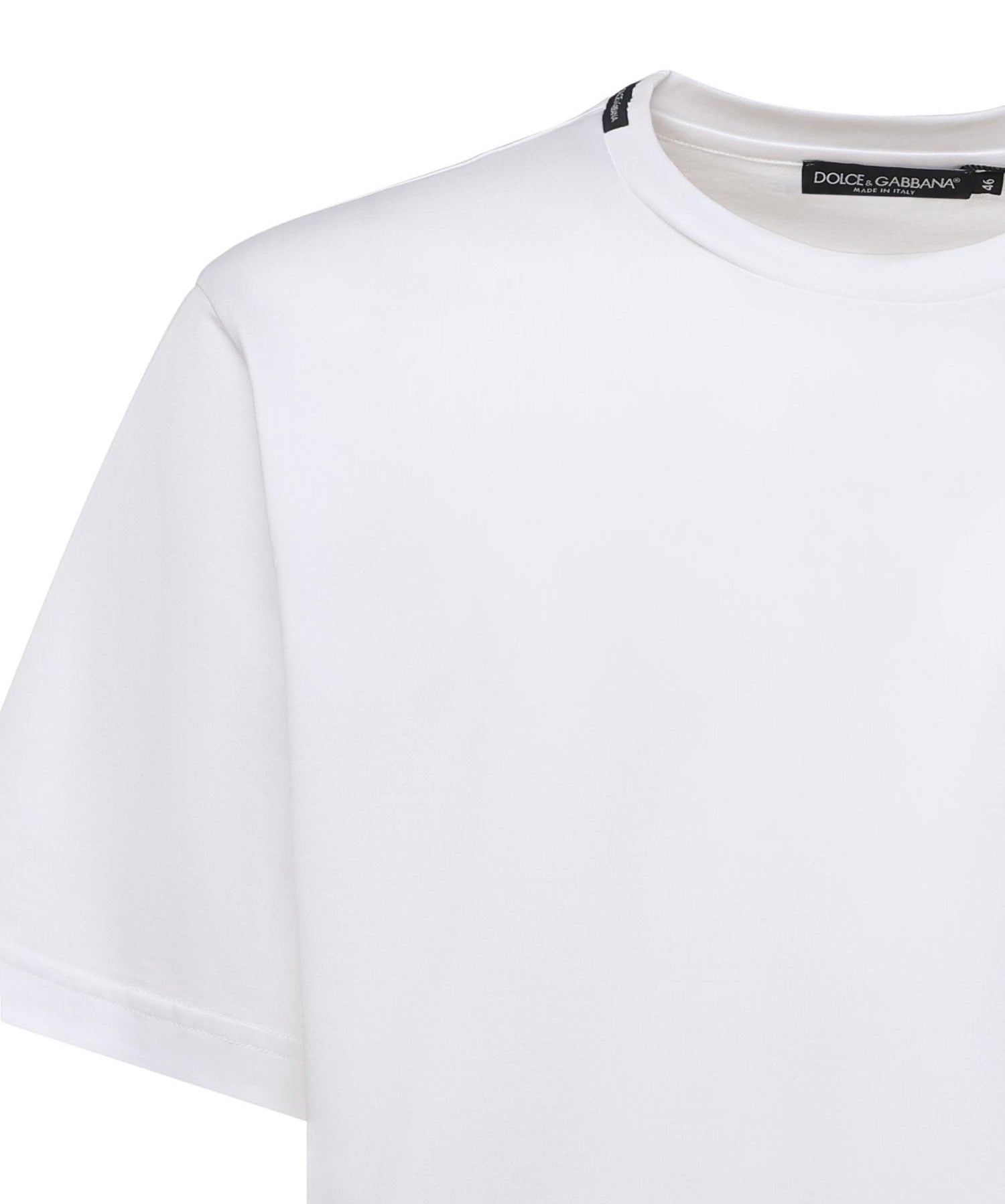T-shirt in cotone con patch logo G8PN9T FU7EQW0800 DOLCE & GABBANA 