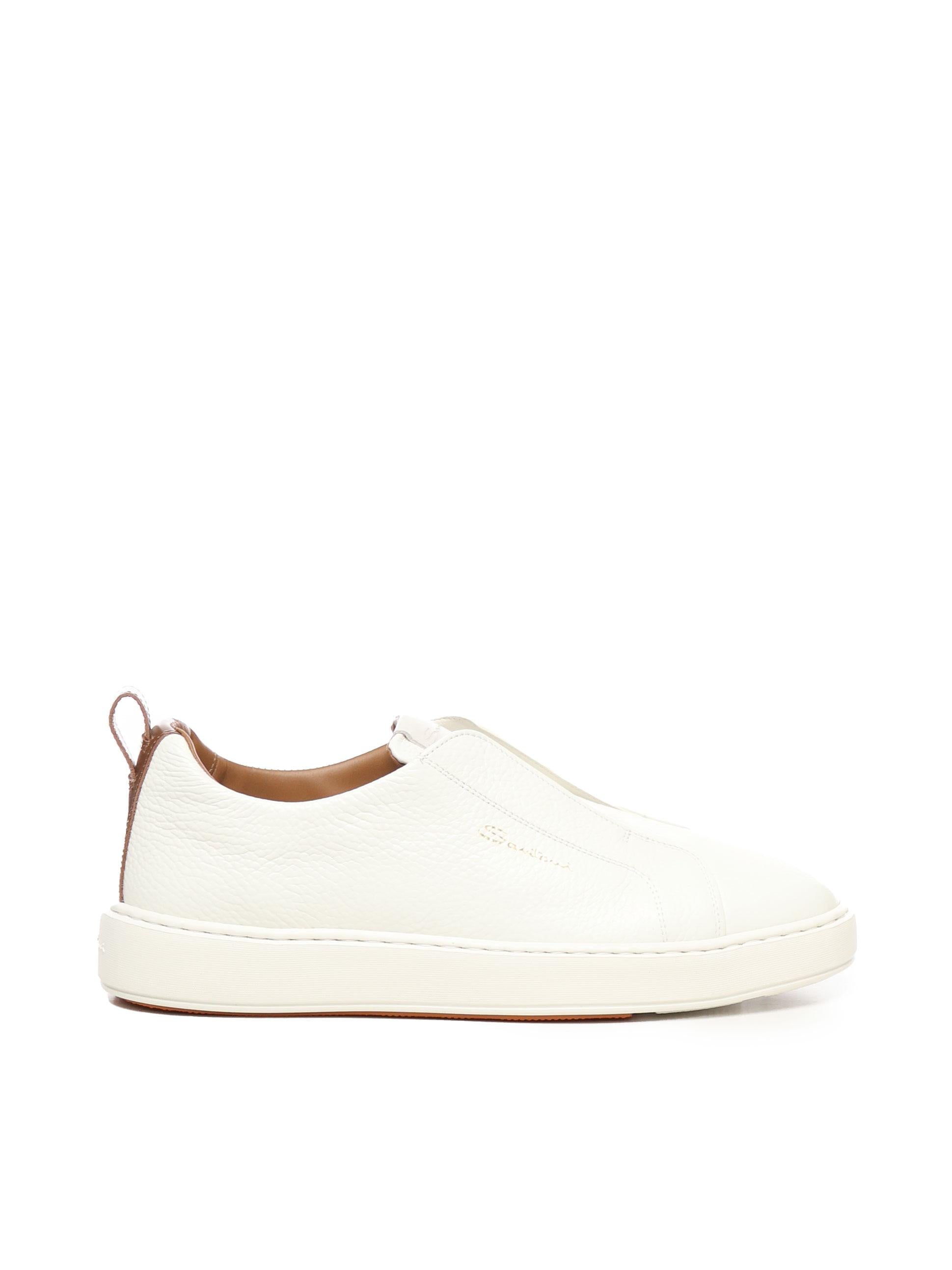 Sneakers slip-on in pelle MBCD21959BARS CBEI50WHITE SANTONI 