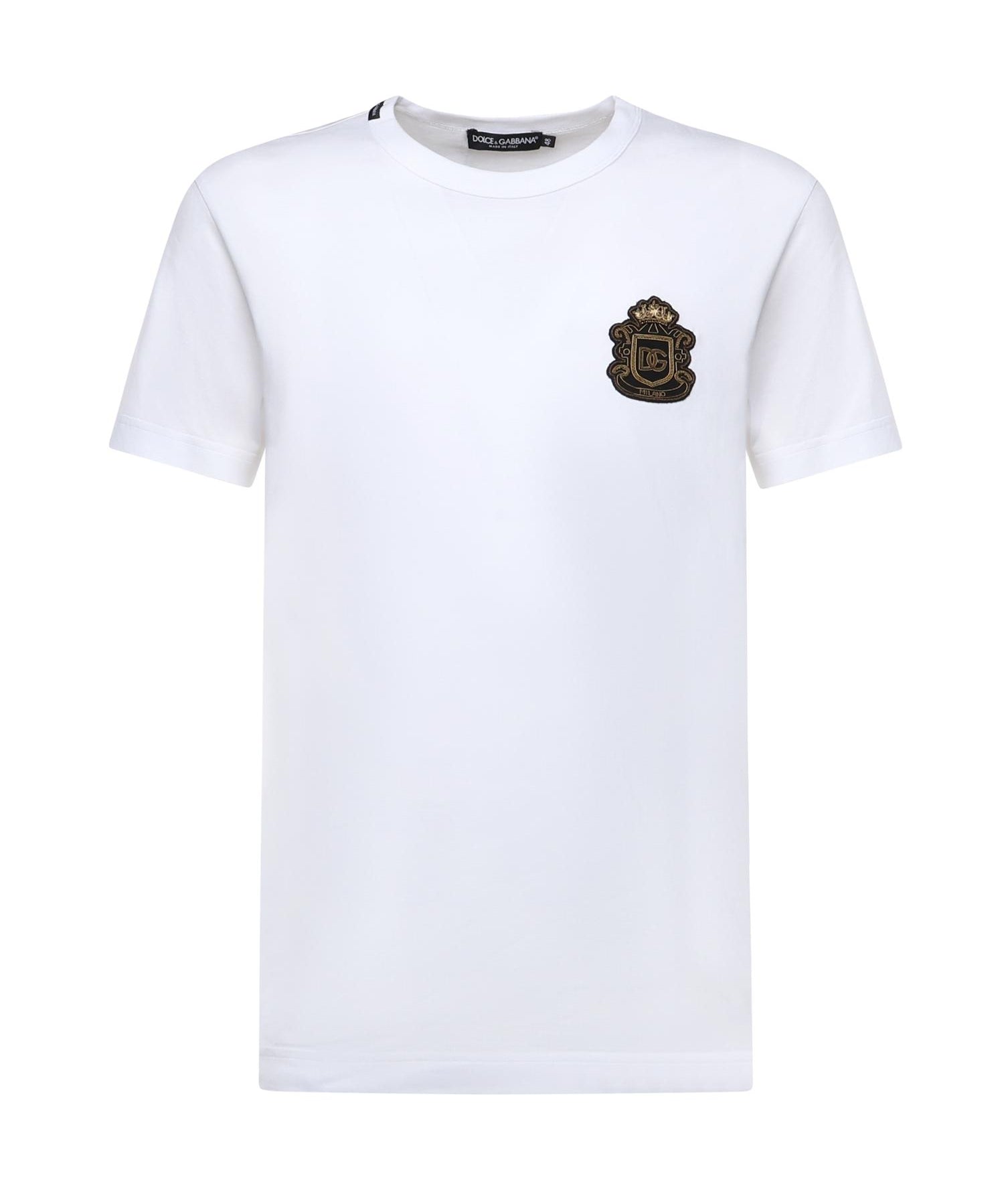 T-shirt in cotone con patch araldico G8PT1Z G7PZUW0800 DOLCE & GABBANA 
