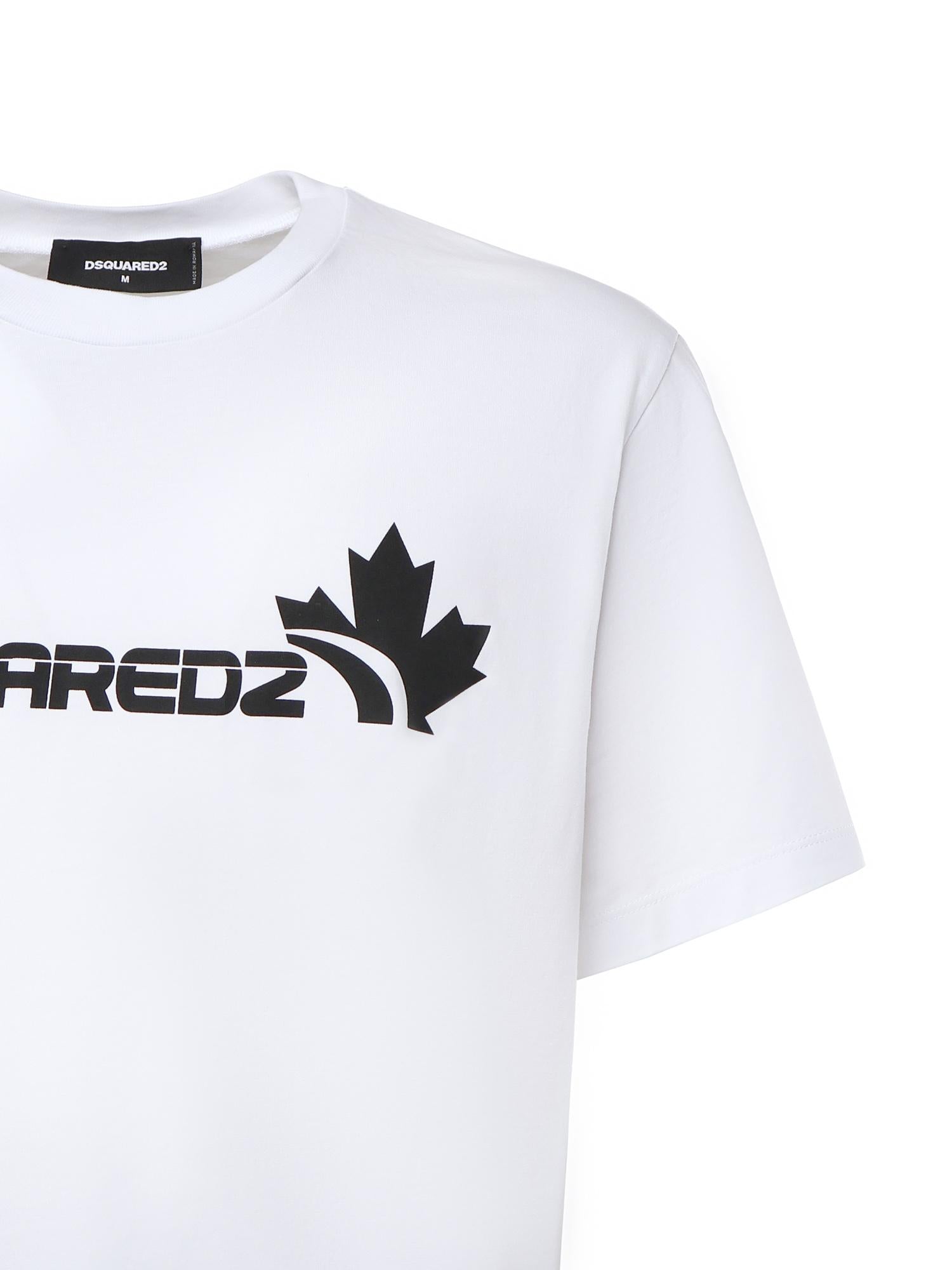 T-shirt in cotone con logo S71GD1629 D20020100 DSQUARED2 