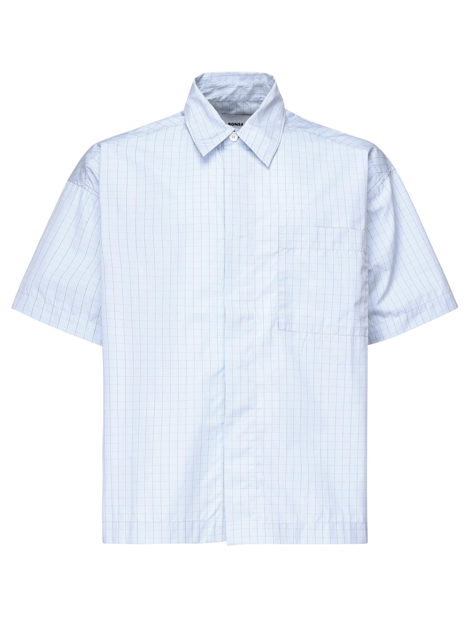 Camicia check in cotone SH002002 BLU BONSAI 