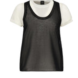 T-shirt con maniche asimmetriche e canotta abbinata 105152 A2LSZZ2 PINKO 