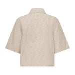 Giacca cropped in chambray FF jacquard FLF790 ASMFF1SAZ FENDI 