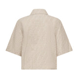 Giacca cropped in chambray FF jacquard FLF790 ASMFF1SAZ FENDI 