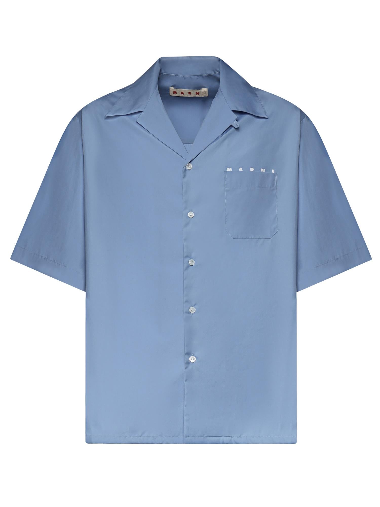 Camicia in cotone con logo CUMU0213PP USCT88LWB31 MARNI 
