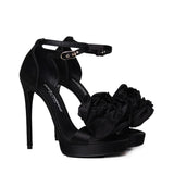 Sandali con plateau in raso CR1622 AR5728B956 DOLCE & GABBANA 