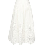 Gonna midi ricamata in cotone SS25137MSK WHITE SELF-PORTRAIT 