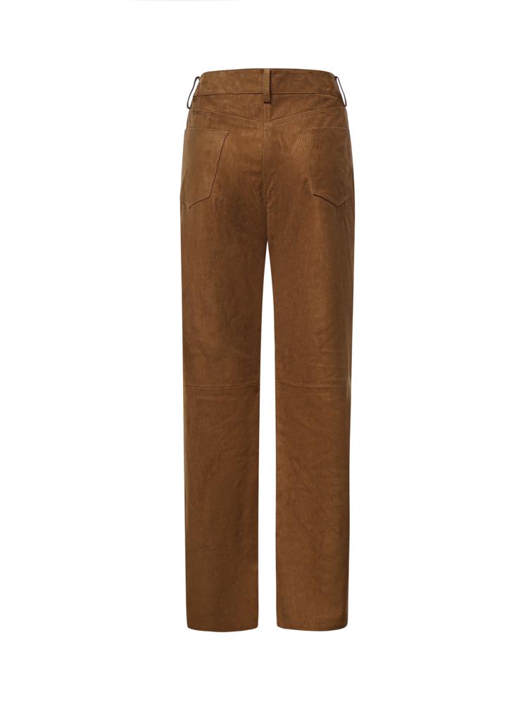 Pantaloni in pelle effetto velluto a coste 288726  MAGDA BUTRYM 